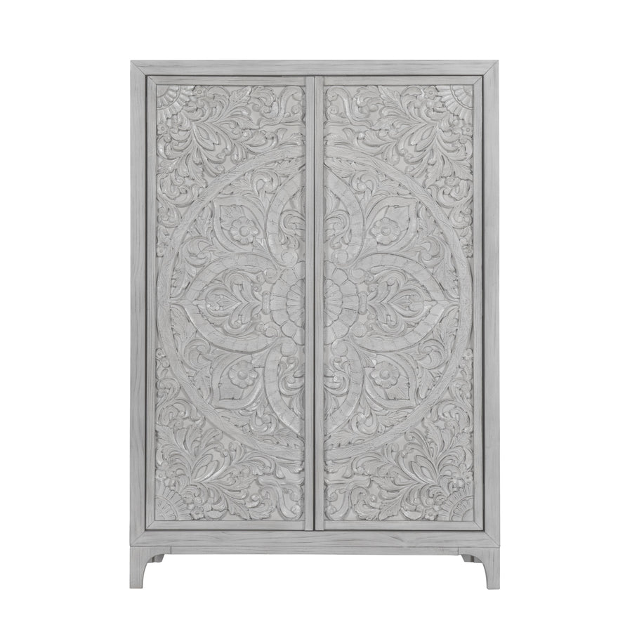 Modus Furniture 1Jq986A Boho Chic Wardrobe Chest In Washed White 2024