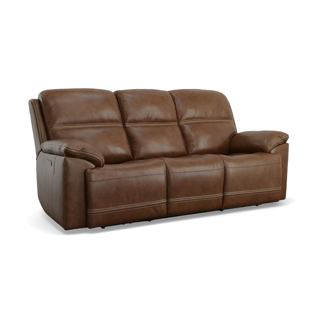Flexsteel 1759-62PH-20272 Jackson  Power Reclining Sofa With Power Headrests  Whiskey