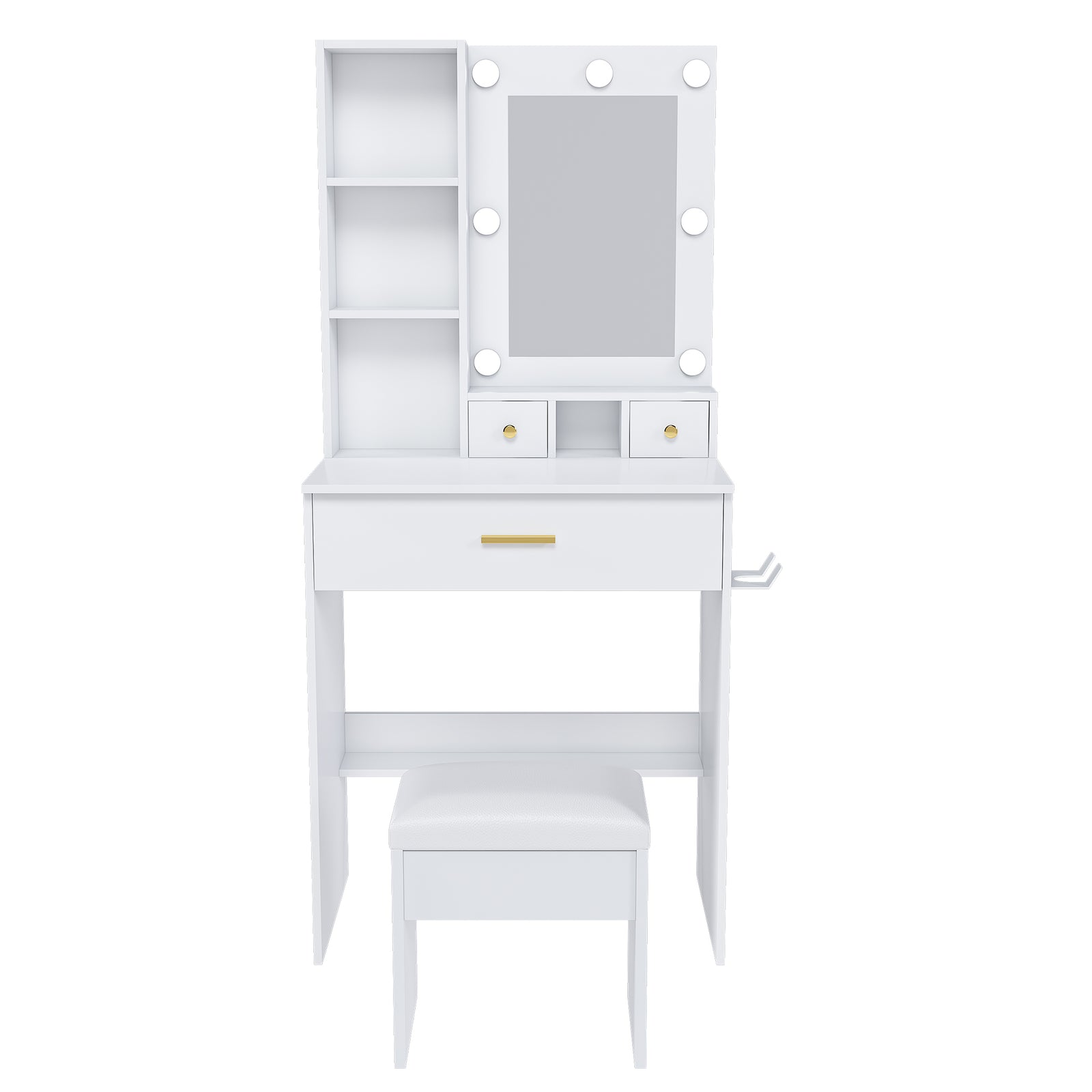 compact-white-vanity-table-with-mirror-adjustable-led-lights-hair-dryer-holder-stool