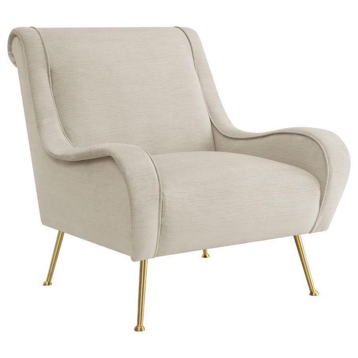 Coaster Furniture Ricci - Upholstered Saddle Arm Accent Chair - Stone