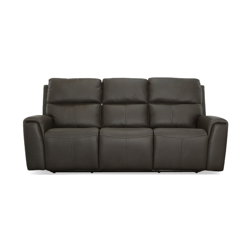 Jarvis Leather Power Reclining Sofa with Power Headrests in Mica