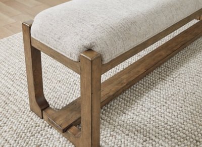 Cabalynn 63" Dining Bench - Light Brown Upholstered Bench modern furniture Contempo Furniture