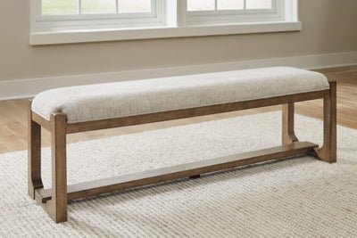 Cabalynn 63" Dining Bench - Light Brown Upholstered Bench modern furniture Contempo Furniture