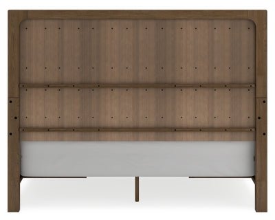 Cabalynn California King Panel Bed with Storage - Light Brown Storage Bed modern furniture Contempo Furniture