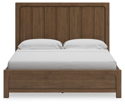 Cabalynn California King Panel Bed with Storage - Light Brown Storage Bed modern furniture Contempo Furniture