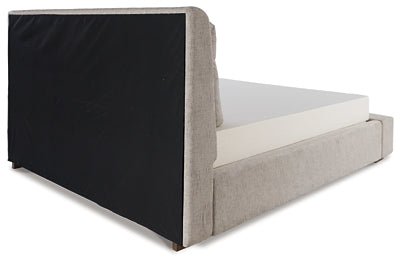 Cabalynn California King Upholstered Bed - Light Brown Upholstered Bed modern furniture Contempo Furniture