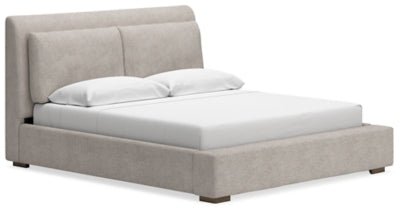 Cabalynn California King Upholstered Bed - Light Brown | Ashley Furniture