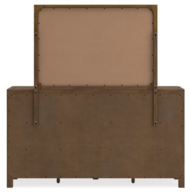 Cabalynn Dresser and Mirror - Light Brown Dresser & Mirror modern furniture Contempo Furniture