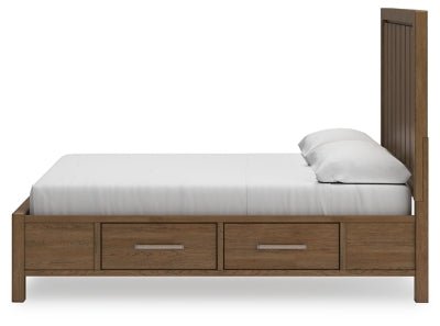 Cabalynn King Panel Bed with Storage - Light Brown Storage Bed modern furniture Contempo Furniture