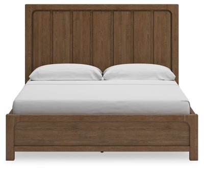Cabalynn King Panel Bed with Storage - Light Brown Storage Bed modern furniture Contempo Furniture