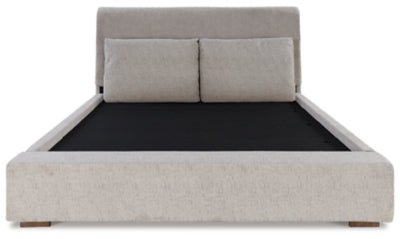 Cabalynn King Upholstered Bed - Light Brown Upholstered Bed modern furniture Contempo Furniture