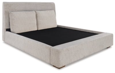Cabalynn King Upholstered Bed - Light Brown Upholstered Bed modern furniture Contempo Furniture