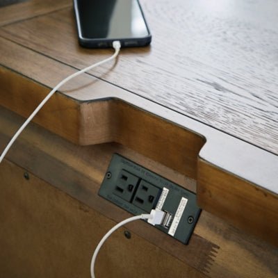 Cabalynn Nightstand - Light Brown Nightstand w/ Charging Station modern furniture Contempo Furniture