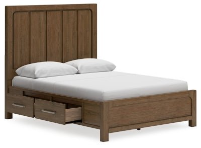 Cabalynn Queen Panel Bed with Storage - Light Brown Storage Bed modern furniture Contempo Furniture