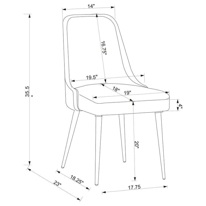 Cabianca - Upholstered Dining Side Chair (Set of 2) - Gray Chair Set modern furniture Contempo Furniture