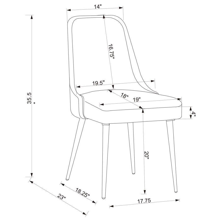Cabianca - Upholstered Dining Side Chair (Set of 2) - Gray Chair Set modern furniture Contempo Furniture