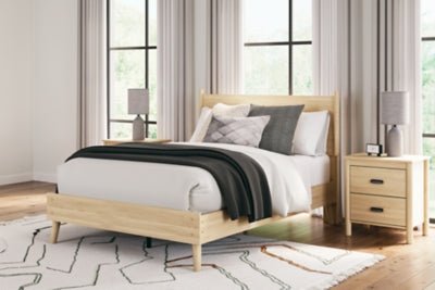 Cabinella Full Platform Panel Bed - Beige Panel Bed modern furniture Contempo Furniture