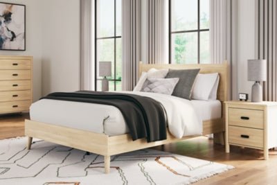 Cabinella Queen Platform Panel Bed - Beige Panel Bed modern furniture Contempo Furniture
