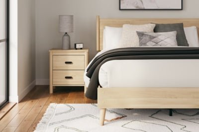 Cabinella Queen Platform Panel Bed - Beige Panel Bed modern furniture Contempo Furniture