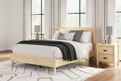 Cabinella Queen Platform Panel Bed - Beige Panel Bed modern furniture Contempo Furniture