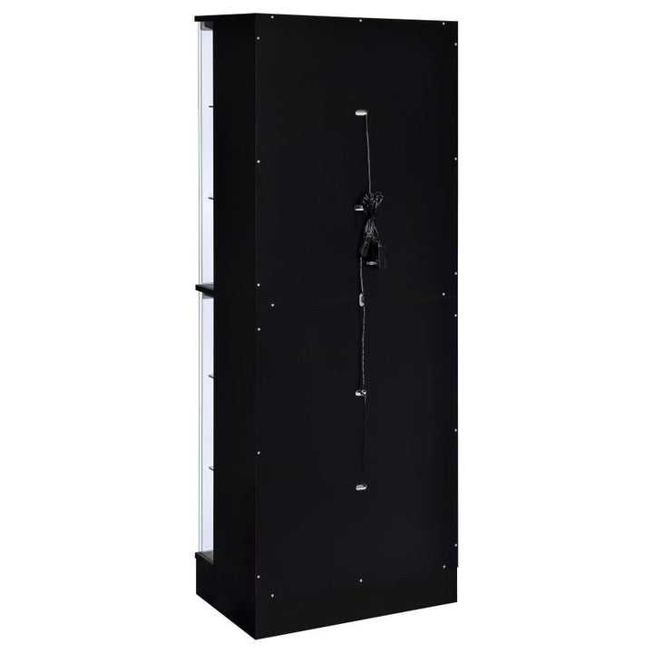 Cabra - 4 - Door LED Curio Display Cabinet - Black High Gloss Curio Cabinet modern furniture Contempo Furniture