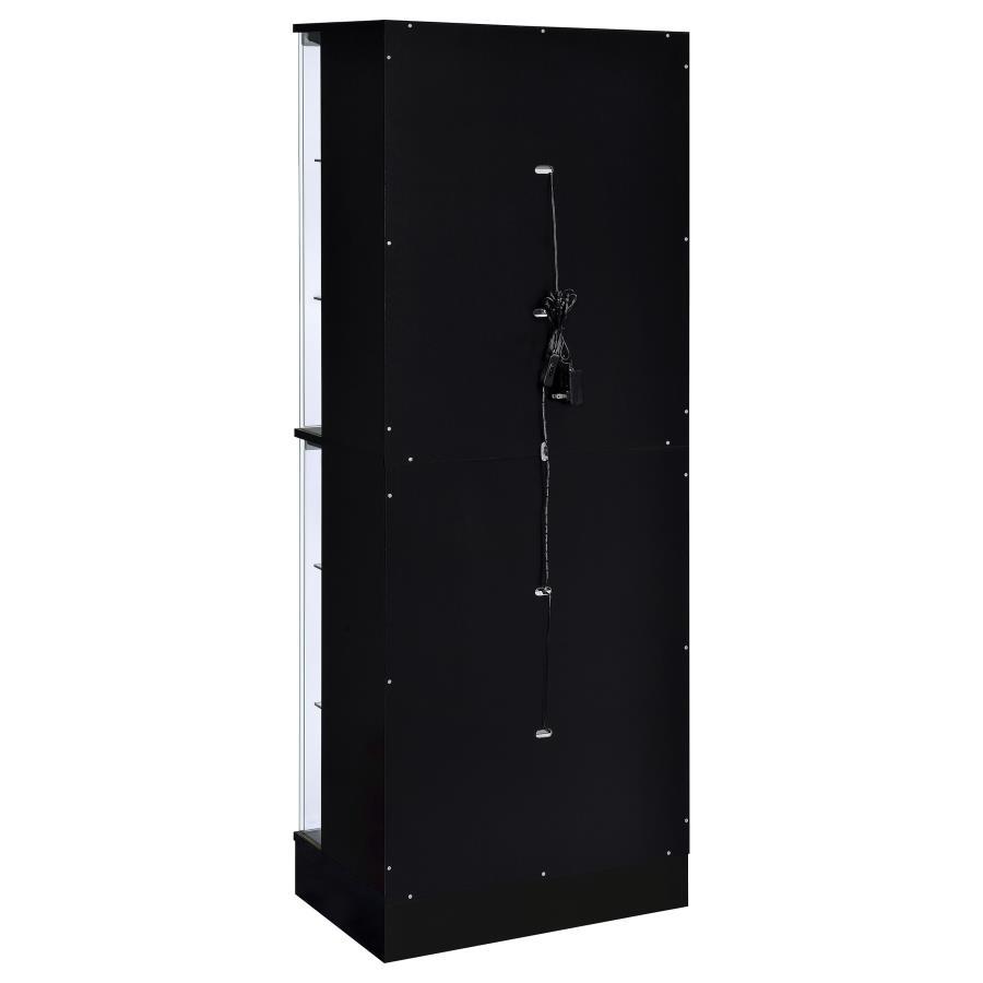 Cabra - 4 - Door LED Curio Display Cabinet - Black High Gloss Curio Cabinet modern furniture Contempo Furniture