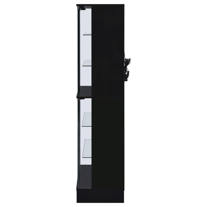 Cabra - 4 - Door LED Curio Display Cabinet - Black High Gloss Curio Cabinet modern furniture Contempo Furniture