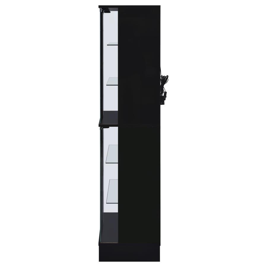 Cabra - 4 - Door LED Curio Display Cabinet - Black High Gloss Curio Cabinet modern furniture Contempo Furniture