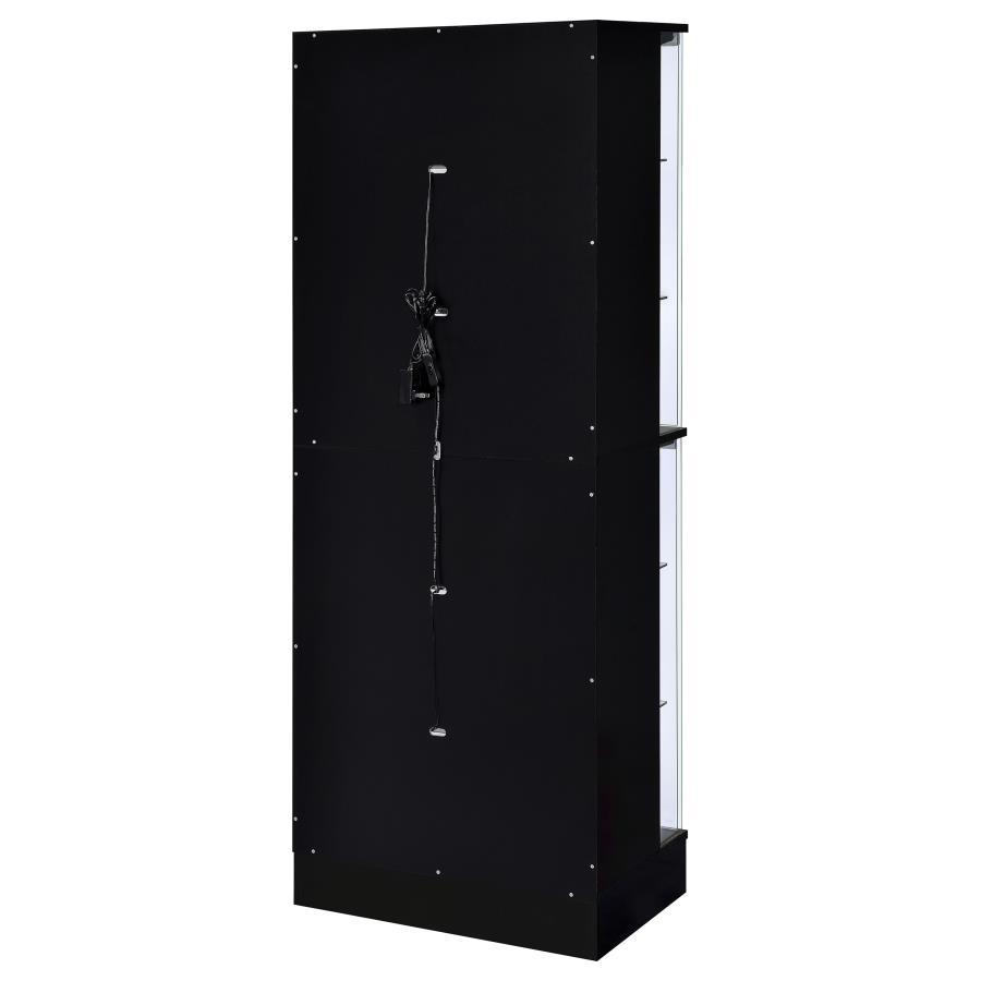Cabra - 4 - Door LED Curio Display Cabinet - Black High Gloss Curio Cabinet modern furniture Contempo Furniture