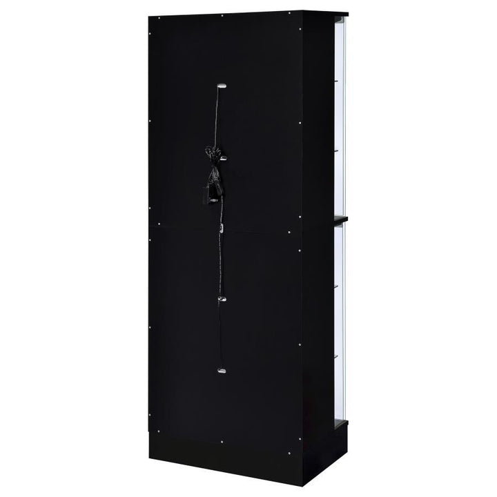 Cabra - 4 - Door LED Curio Display Cabinet - Black High Gloss Curio Cabinet modern furniture Contempo Furniture