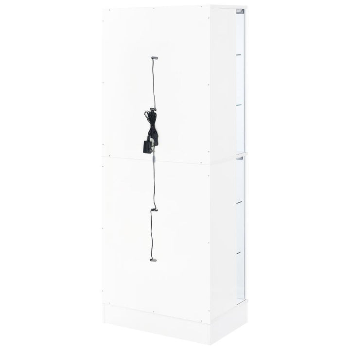 Cabra - 4 - Door LED Curio Display Cabinet - White High Gloss Curio Cabinet modern furniture Contempo Furniture