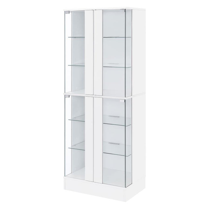 Cabra - 4 - Door LED Curio Display Cabinet - White High Gloss Curio Cabinet modern furniture Contempo Furniture