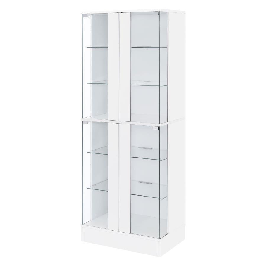 Cabra - 4 - Door LED Curio Display Cabinet - White High Gloss Curio Cabinet modern furniture Contempo Furniture