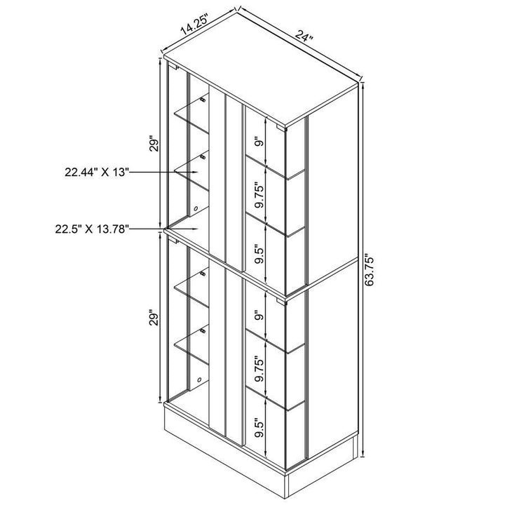 Cabra - 4 - Door LED Curio Display Cabinet - White High Gloss Curio Cabinet modern furniture Contempo Furniture