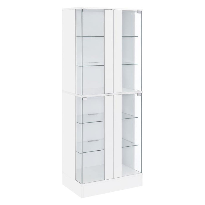 Cabra - 4 - Door LED Curio Display Cabinet - White High Gloss Curio Cabinet modern furniture Contempo Furniture