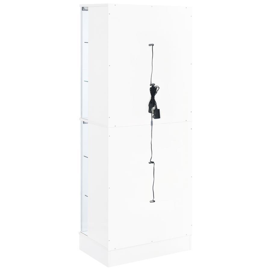 Cabra - 4 - Door LED Curio Display Cabinet - White High Gloss Curio Cabinet modern furniture Contempo Furniture