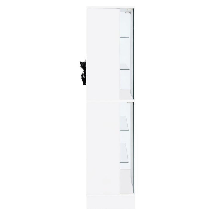 Cabra - 4 - Door LED Curio Display Cabinet - White High Gloss Curio Cabinet modern furniture Contempo Furniture