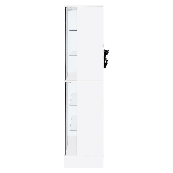 Cabra - 4 - Door LED Curio Display Cabinet - White High Gloss Curio Cabinet modern furniture Contempo Furniture