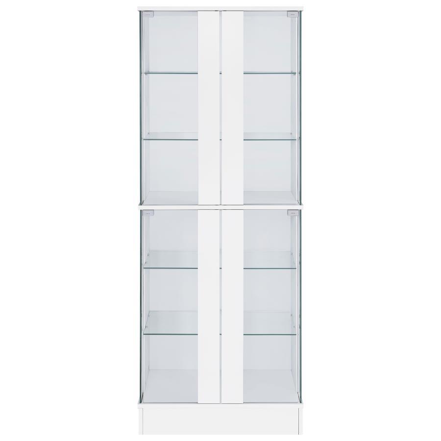 Cabra - 4 - Door LED Curio Display Cabinet - White High Gloss Curio Cabinet modern furniture Contempo Furniture