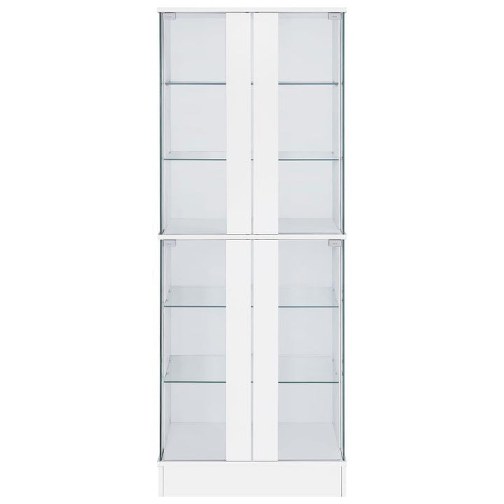 Cabra - 4 - Door LED Curio Display Cabinet - White High Gloss Curio Cabinet modern furniture Contempo Furniture