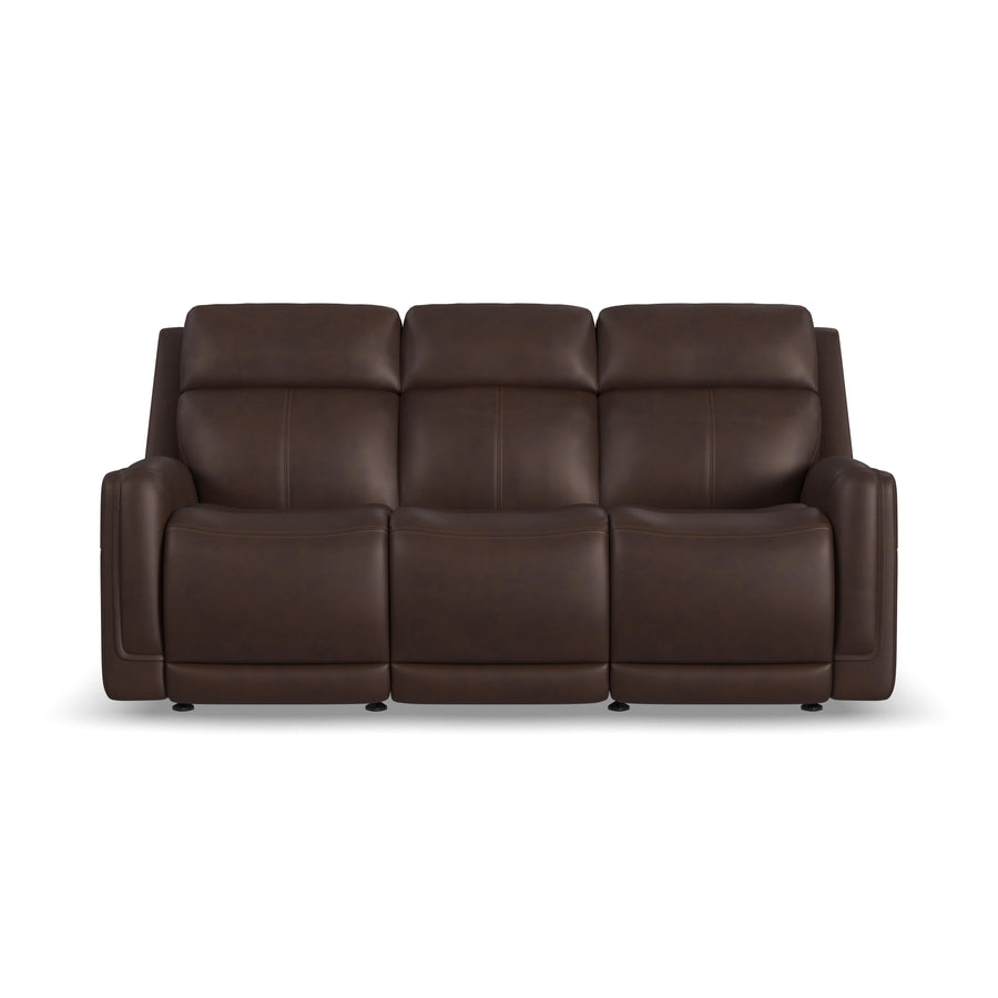Flexsteel 1158-63GL-94671 Alister  Power Gliding Sofa With Power Headrests & Lumbar  Burnt Umber