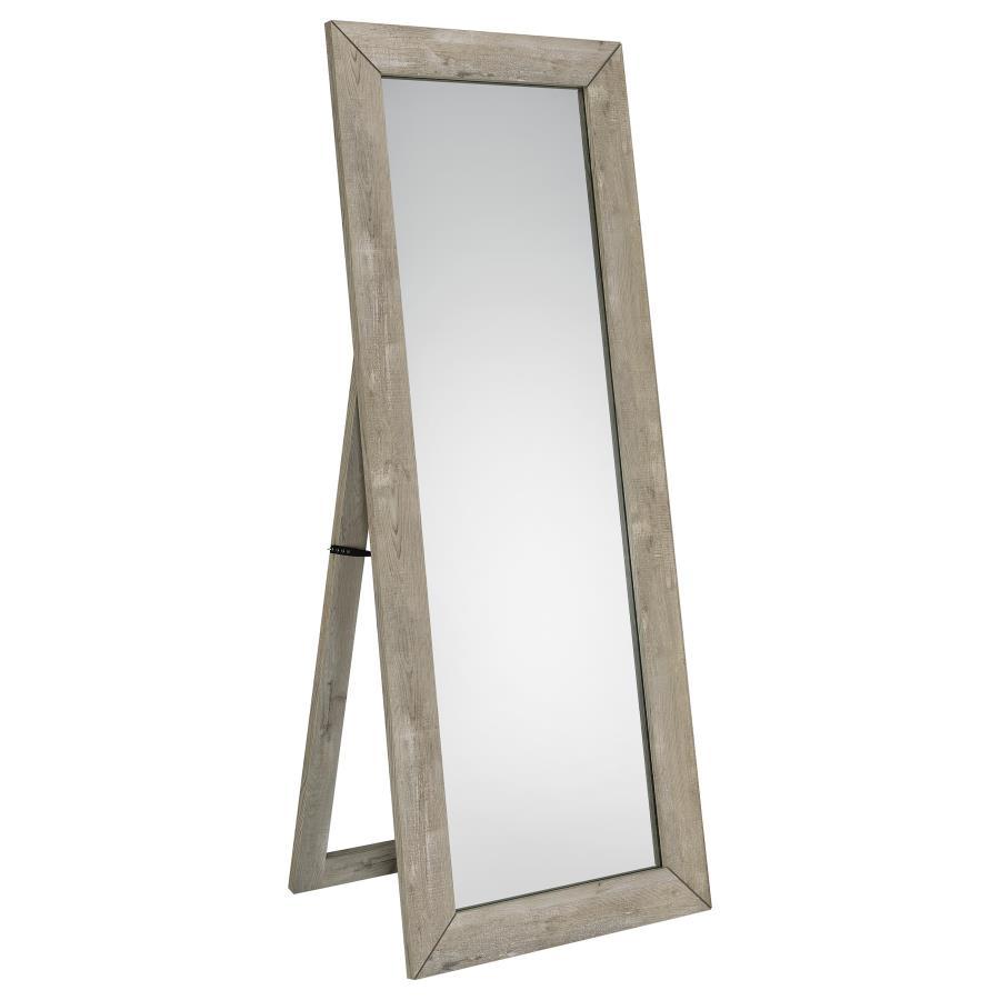 Cadence - Tempered Glass Full Length Mirror - Gray Washed Oak Floor Mirror modern furniture Contempo Furniture