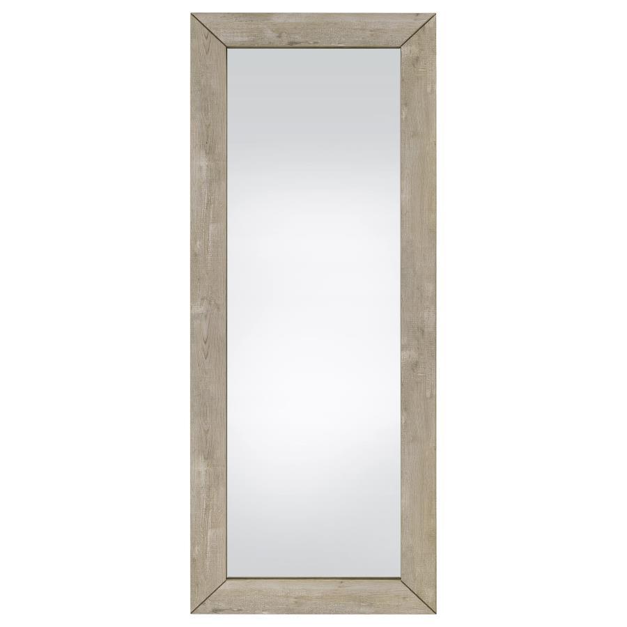 Cadence - Tempered Glass Full Length Mirror - Gray Washed Oak Floor Mirror modern furniture Contempo Furniture
