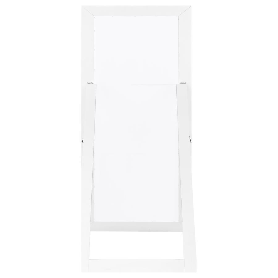 Cadence - Tempered Glass Full Length Mirror - White High Gloss Floor Mirror modern furniture Contempo Furniture