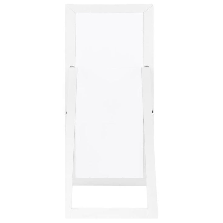 Cadence - Tempered Glass Full Length Mirror - White High Gloss Floor Mirror modern furniture Contempo Furniture
