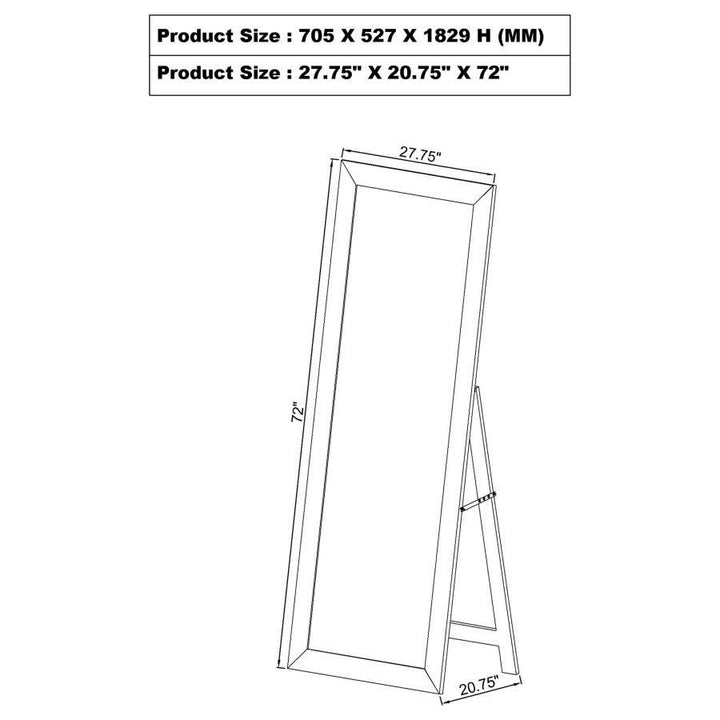 Cadence - Tempered Glass Full Length Standing Mirror - Mango Floor Mirror modern furniture Contempo Furniture