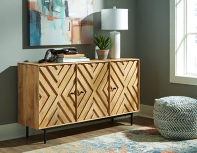 Cadewick Accent Cabinet - Light Brown Accent Cabinet modern furniture Contempo Furniture