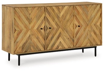 Cadewick Accent Cabinet - Light Brown Accent Cabinet modern furniture Contempo Furniture