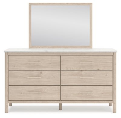 Cadmori Dresser and Mirror - Beige Dresser &amp; Mirror modern furniture Contempo Furniture