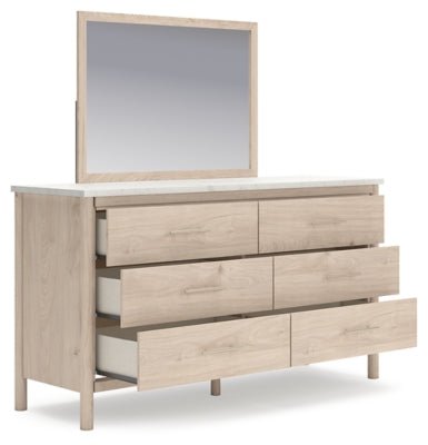 Cadmori Dresser and Mirror - Beige Dresser &amp; Mirror modern furniture Contempo Furniture